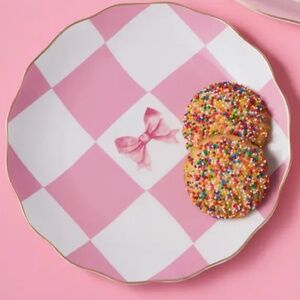 Pink Bow Ceramic Appetizer / Dessert Plate
